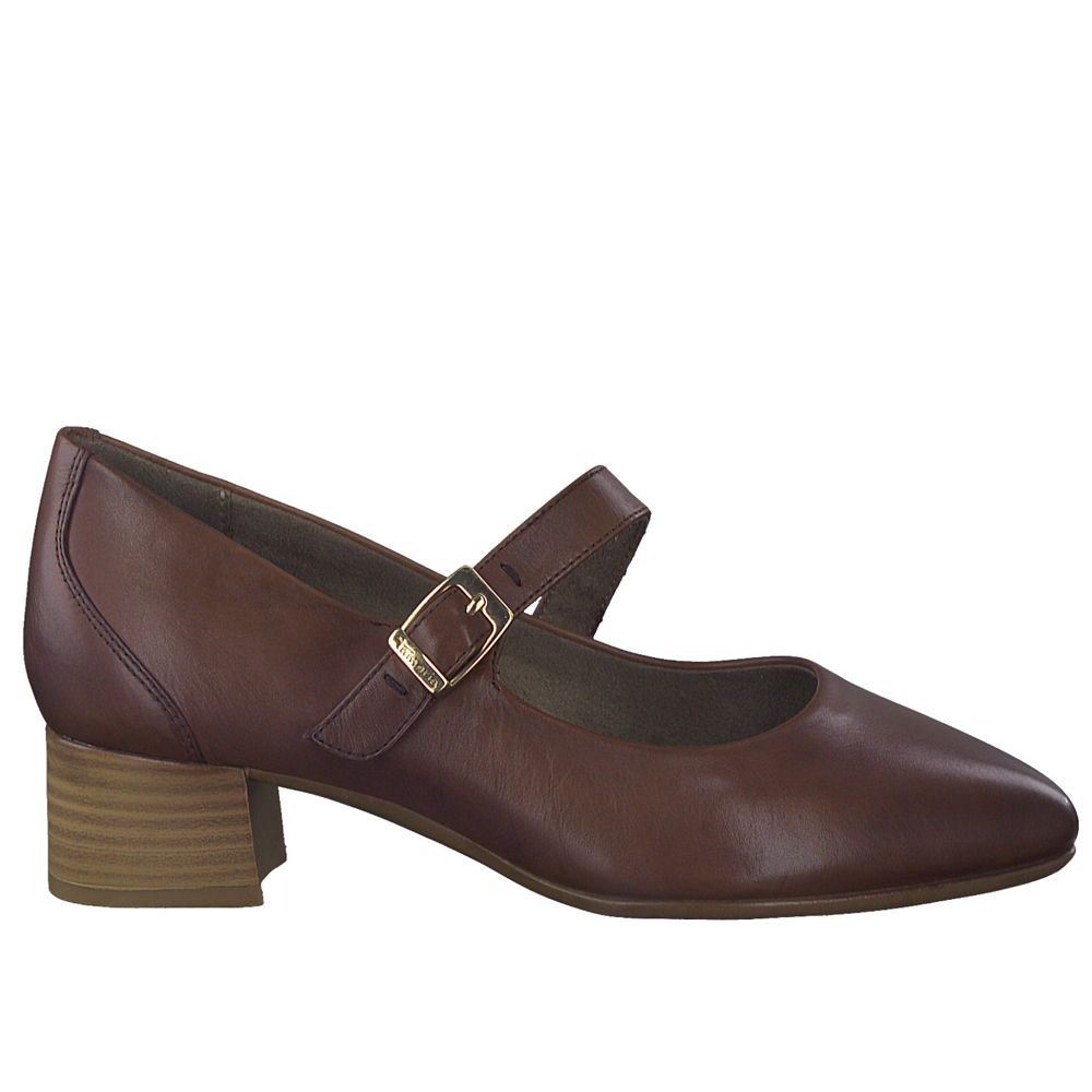 Tamaris Tamaris 54305-41-305 Ανατομική Δερμάτινη Γόβα Καφέ 4cm